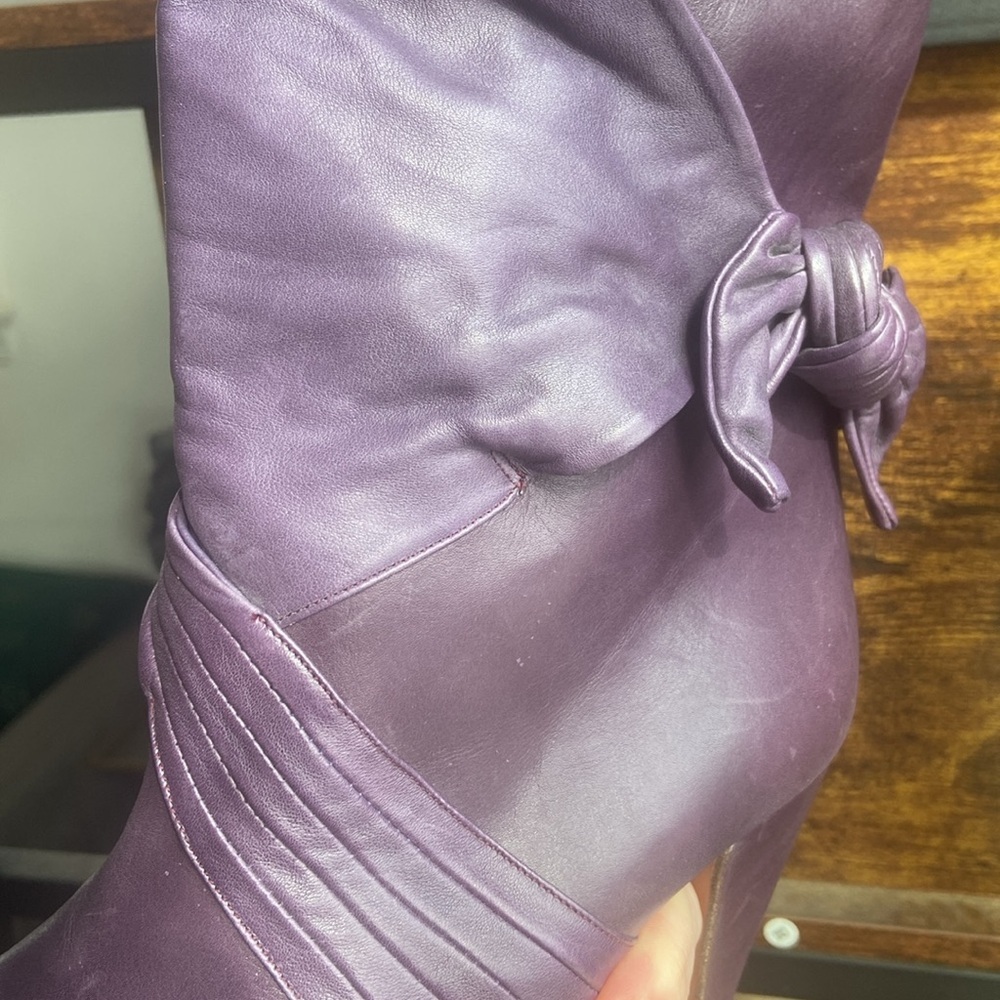 RARE vintage Alberto D. Molina ankle boots, violet purple buttery leather - Picture 13 of 13
